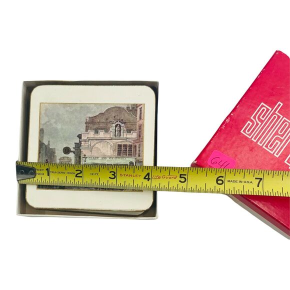 Vintage Sharaton LONDON 19TH Century Historic Architecture 6 Coaster Set - Picture 8 of 9